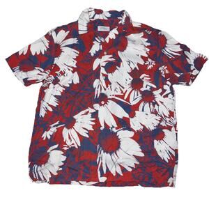 Saturdays New York City Shirt Mens Medium Floral AOP Print Button Up Casual